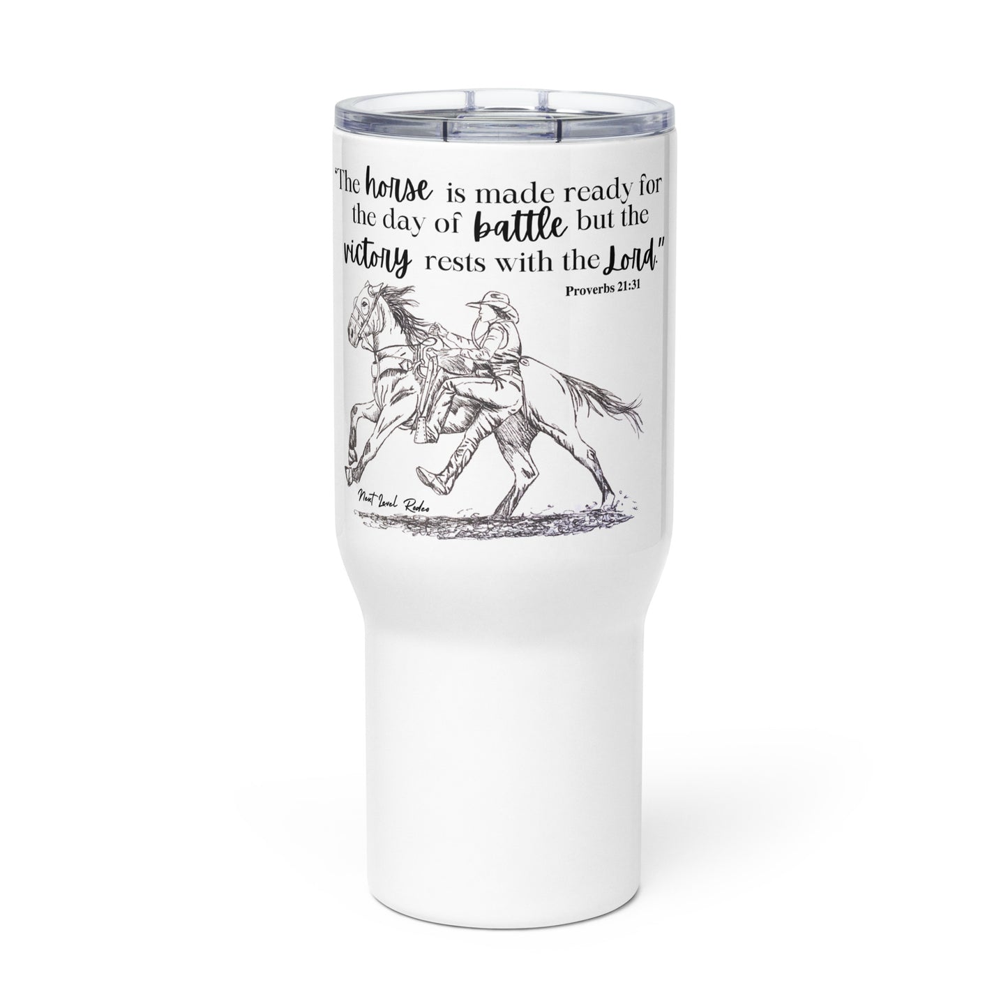 Travel mug with a handle