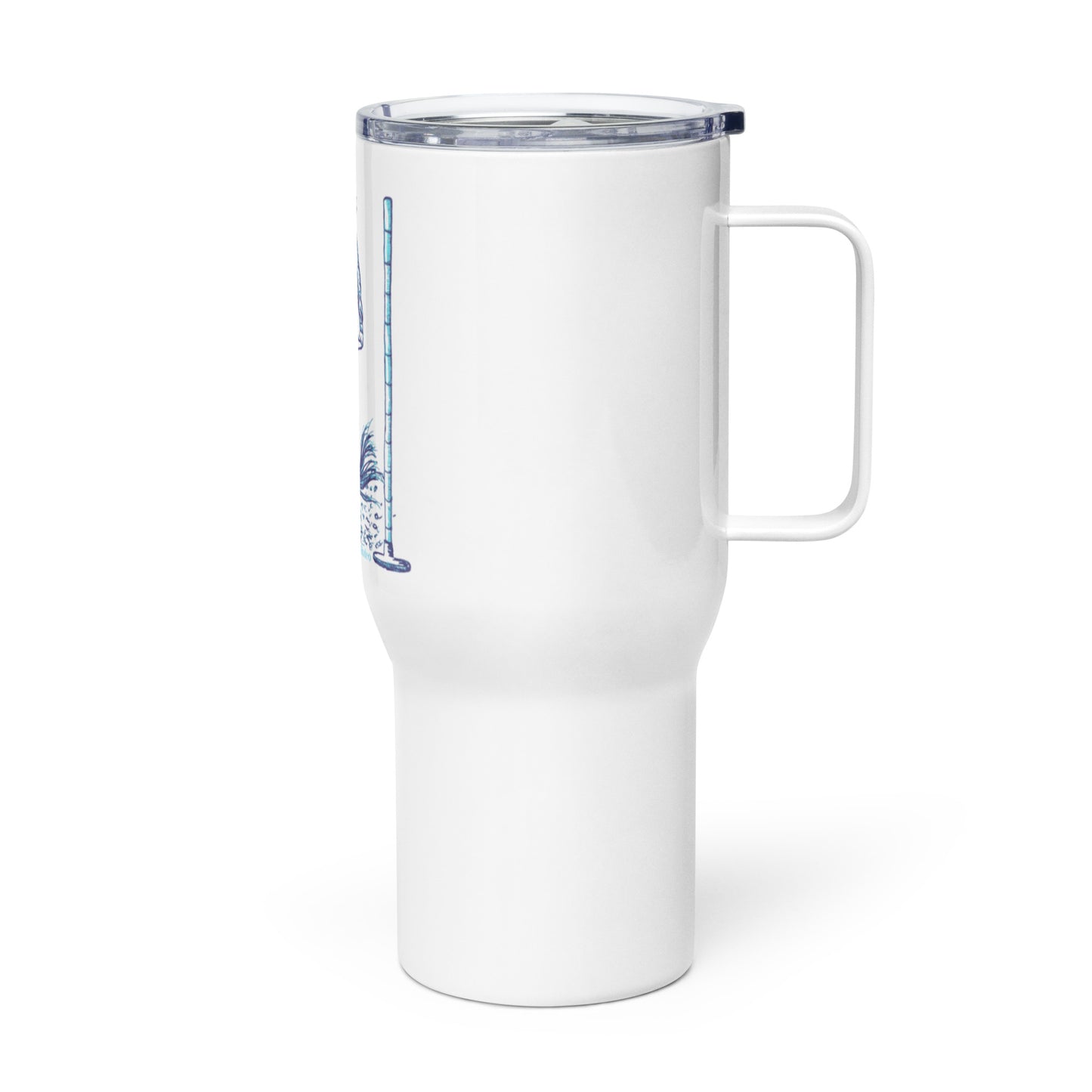 Travel mug with a handle