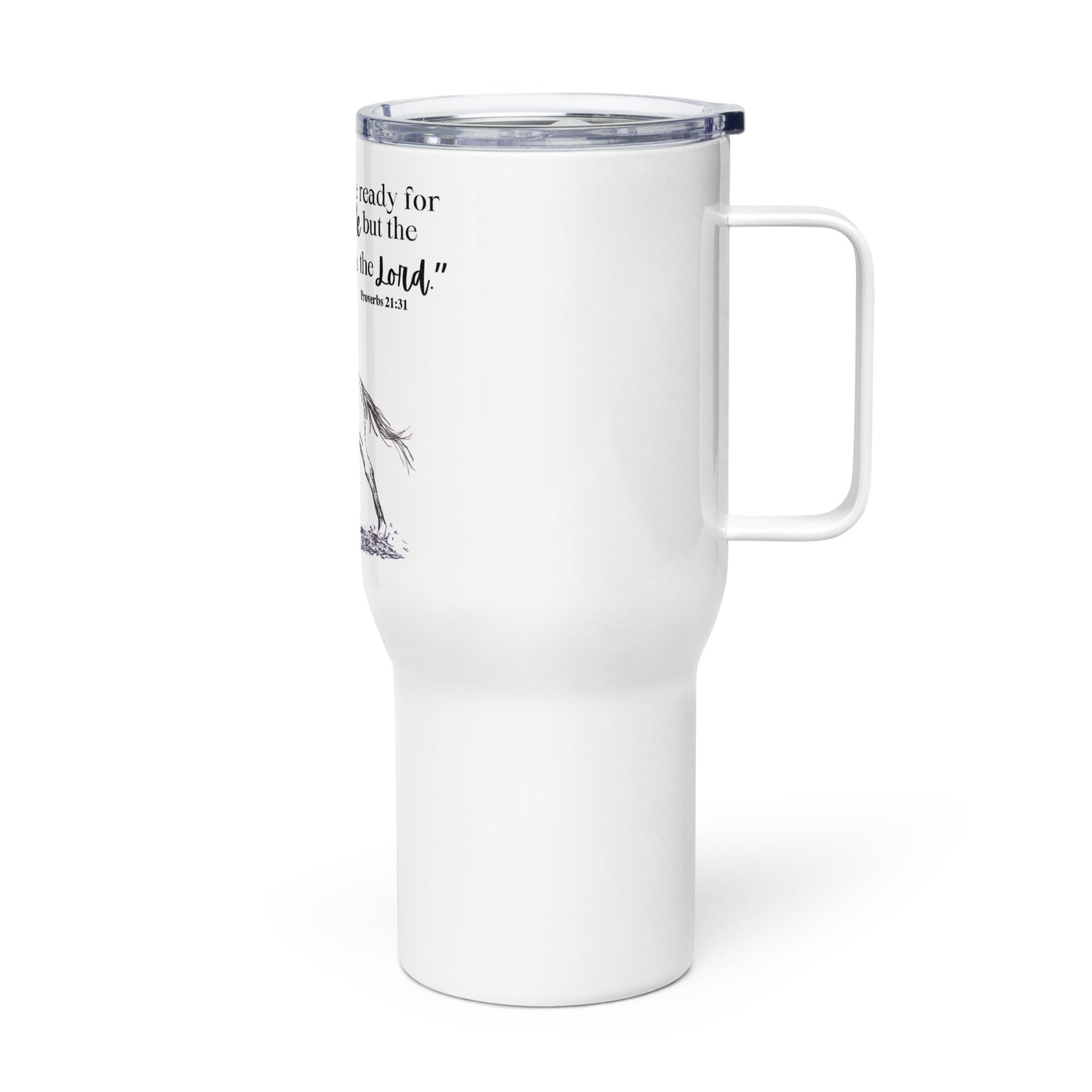 Travel mug with a handle