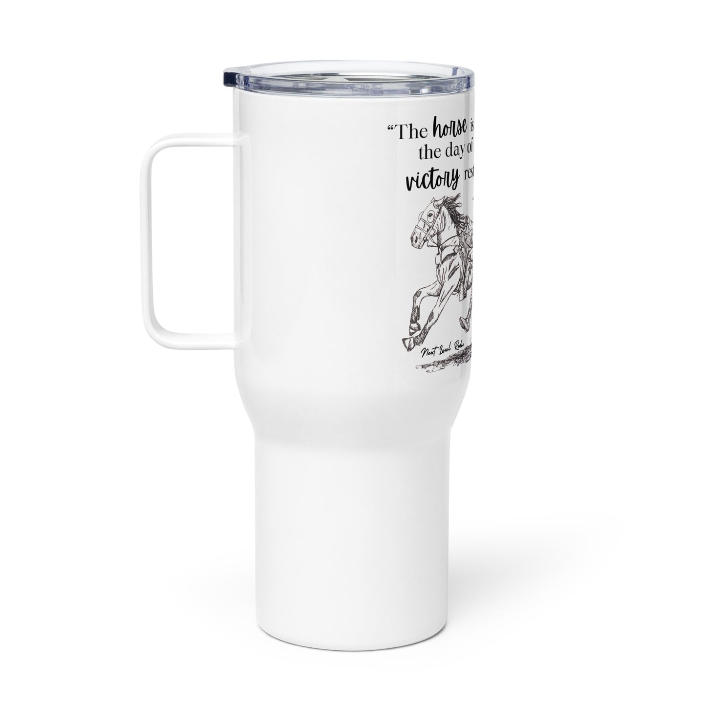 Travel mug with a handle