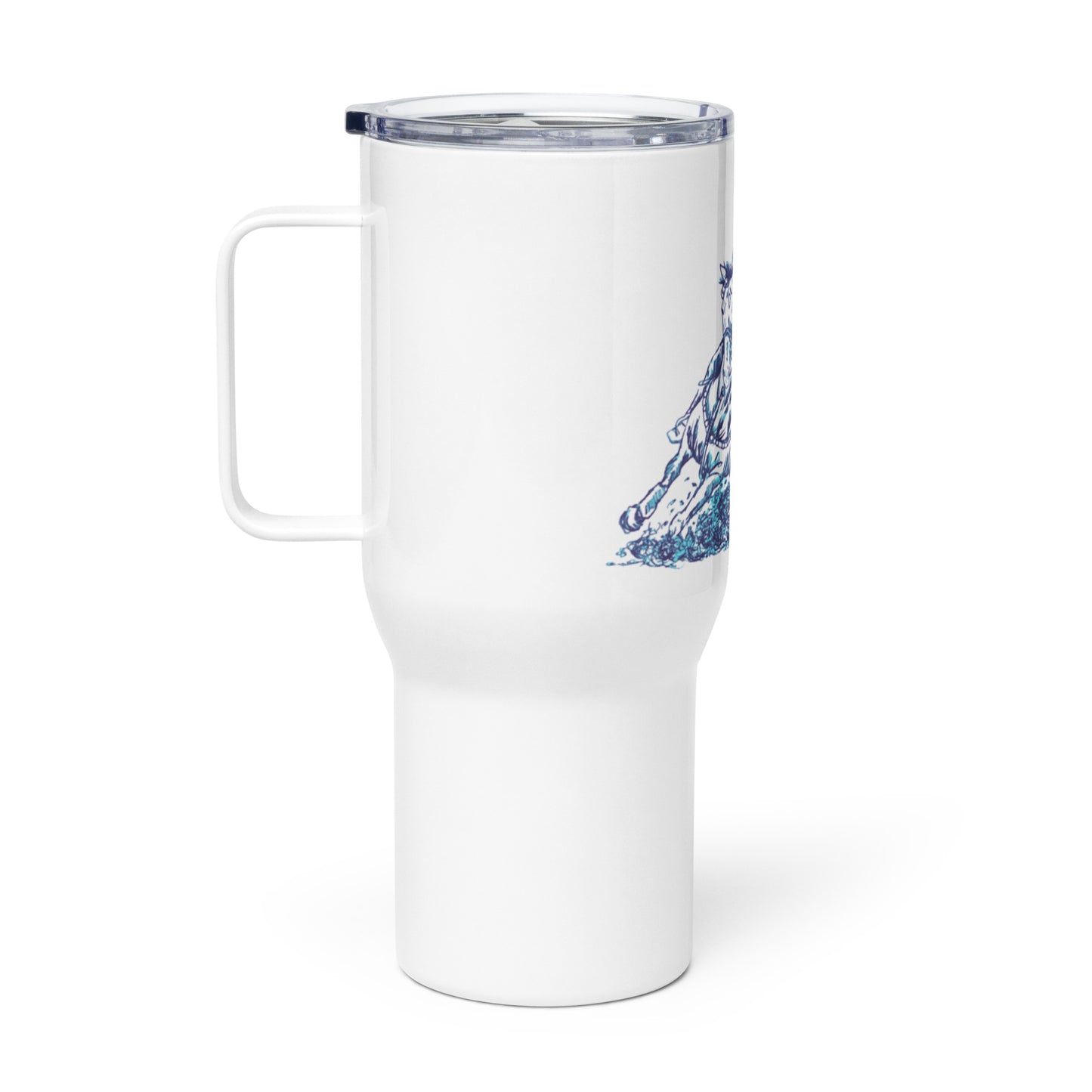 Travel mug with a handle